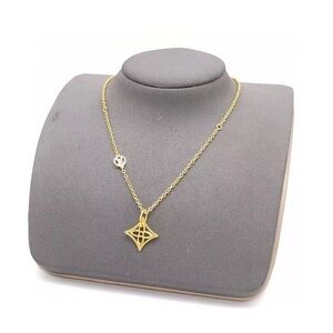 Louis Vuitton Gold Diamond-Shaped Pendant Necklace